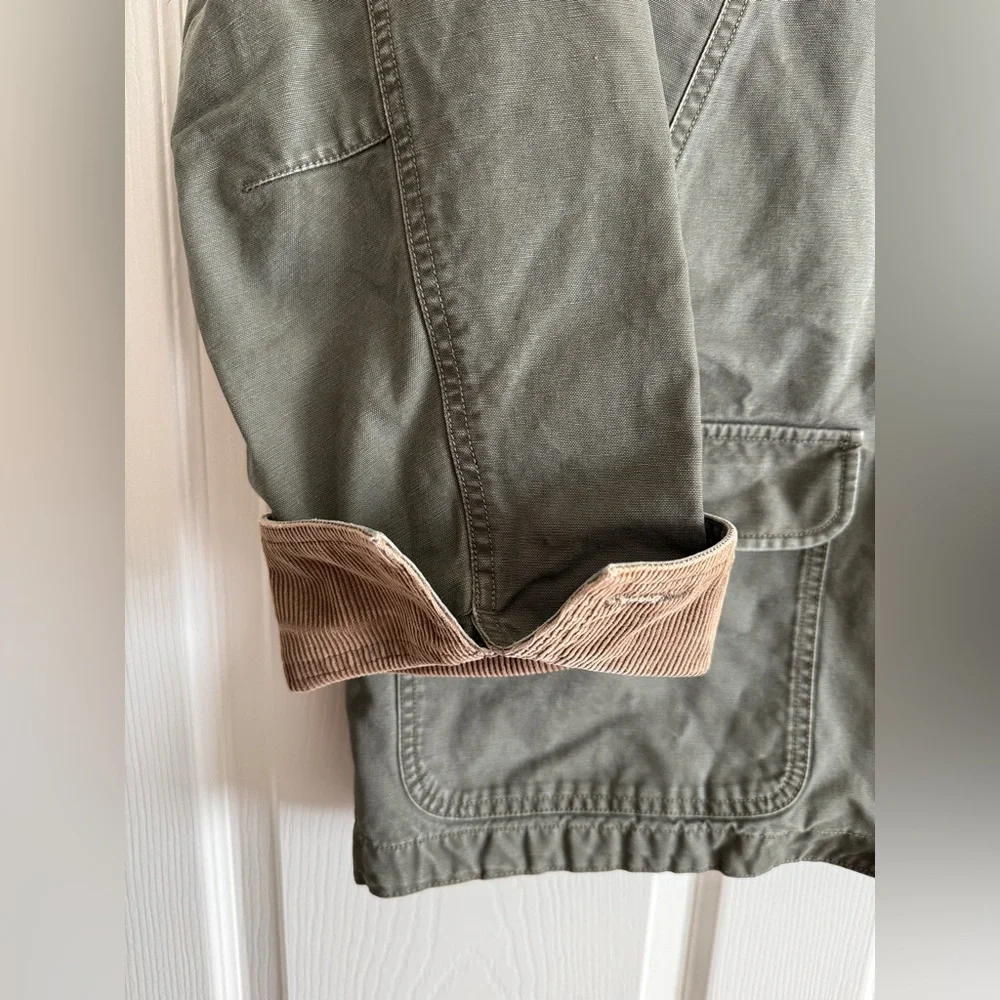 L.L. Bean Canvas Barn Jacket | Corduroy Collar | Women’s Large - Picture 3 of 10